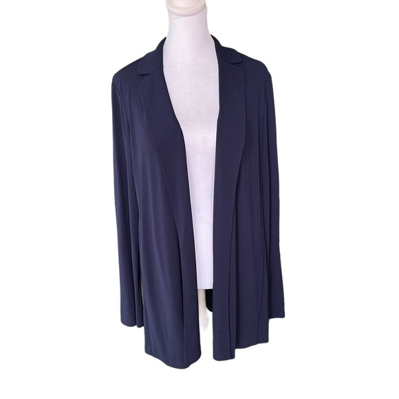 Lafayette 148 - Navy Blue Viscose Cardigan Blazer Sz S - Picture 2 of 8